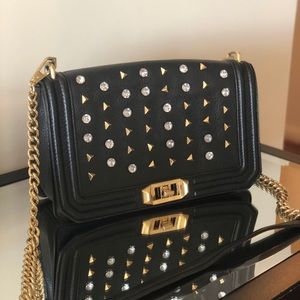 Rebecca Minkoff Love with Studs Black Leather Bag